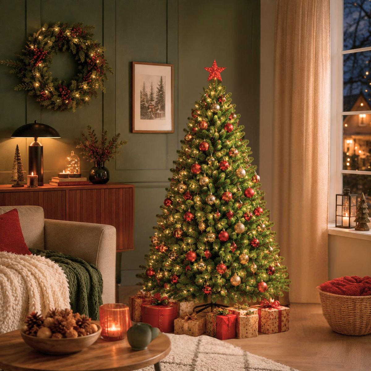 Kunstkerstboom Tsuga H155cm Ø104cm Groen