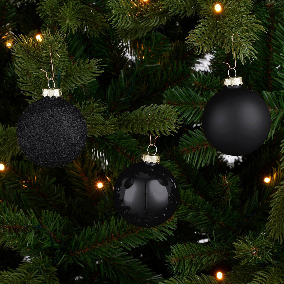 Kerstbal set 26 Glass baubles Zwart