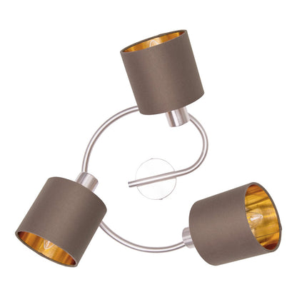Plafondlamp "Maron" 3 spots cirkel totale lengte 52cm Bruin