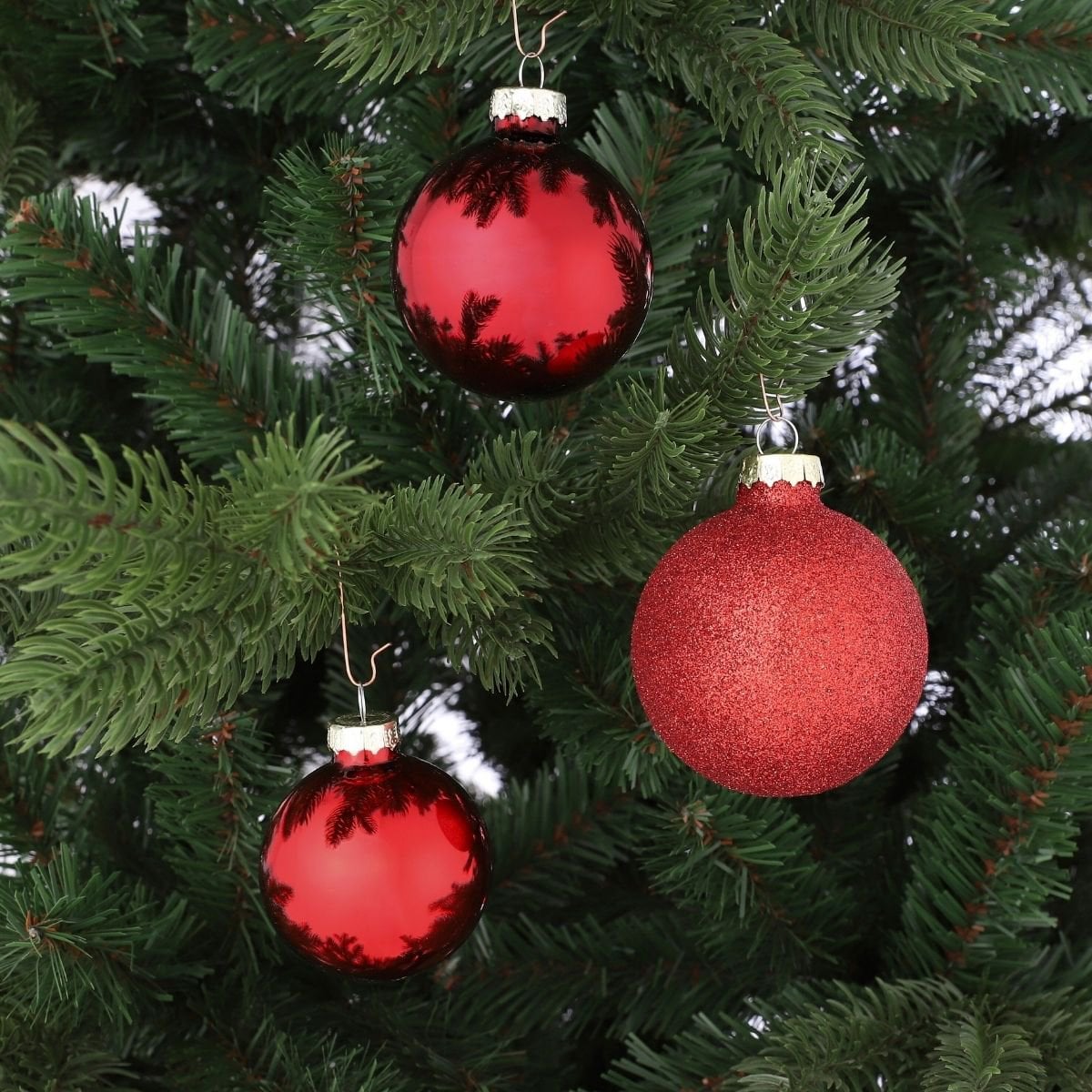 Kerstbal set 42 Glass baubles Rood