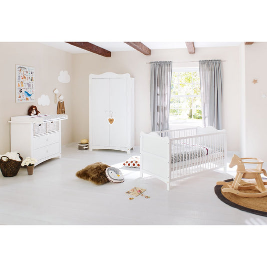 Set 'Florentina' breed 3 delen: ledikant, brede commode, 2-deurs kledingkast