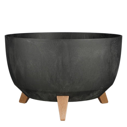 Plantenbak buiten Doppio Zwart Ø40cm H20,5cm