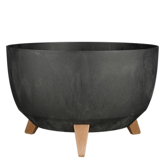 Plantenbak buiten Doppio Zwart Ø40cm H20,5cm