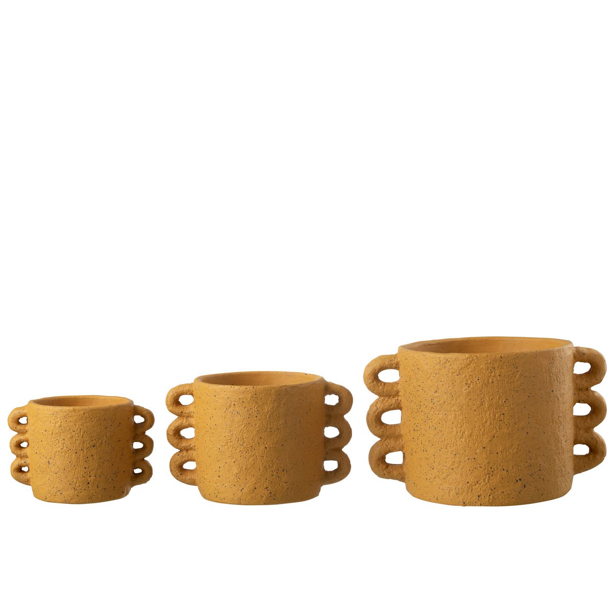 J-Line bloempot Zenia - beton - oker - large - Ø 23 cm