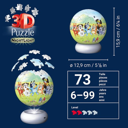 3D Puzzel NightLight Bluey 72 stukjes