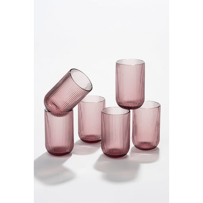 Merlot Drinkglas - Set van 6 - 400 ml - Glas - Paars