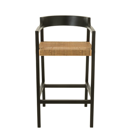 J-Line barstoel Emma - hout - zwart/bruin