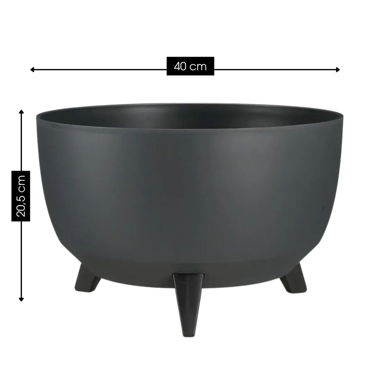Plantenbak buiten Doppio Antraciet Ø40cm H20,5cm