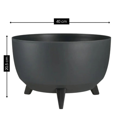 Plantenbak buiten Doppio Antraciet Ø40cm H20,5cm