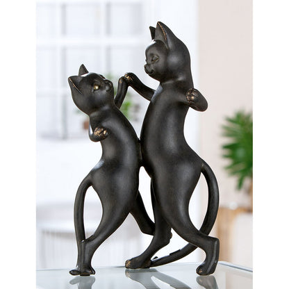 Beeldje kat Gatto H.30,5 cm 2 figuren