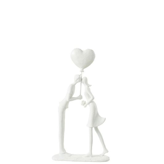 J-Line Koppel Kus Hart Ballon Poly Wit
