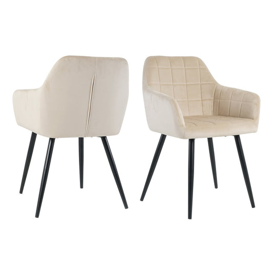Eetkamerstoel, set van 2 beige