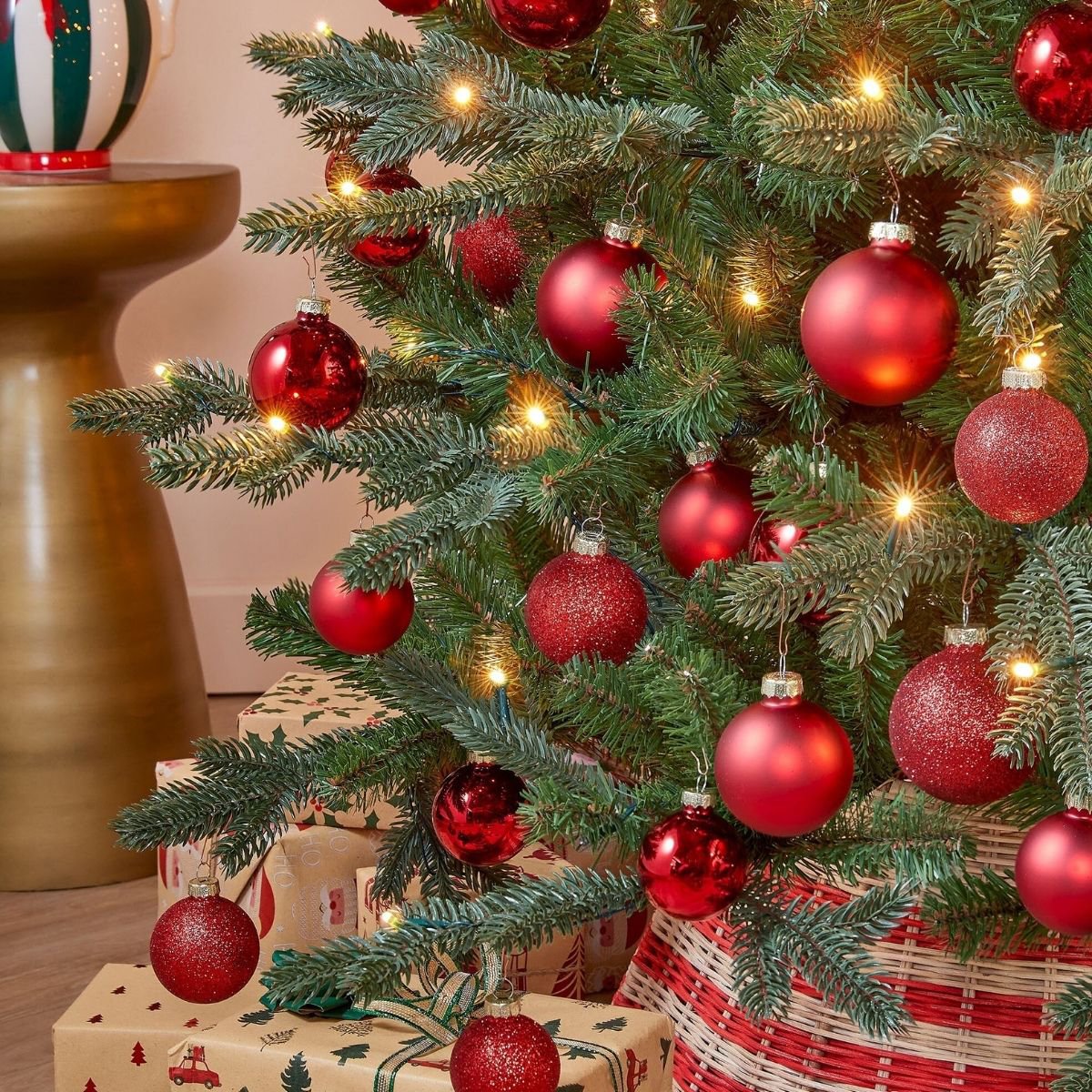 Kerstbal set 26 Glass baubles Rood