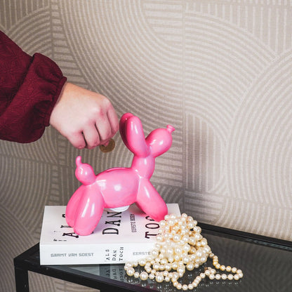 Spaarpot Ballon Hond Neon Roze