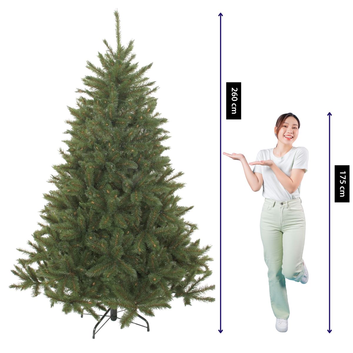 Kunstkerstboom Bristlecone Fir H260cm Ø163cm Groen