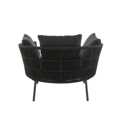 J-Line Stoel Joa Metaal/Rattan Zwart