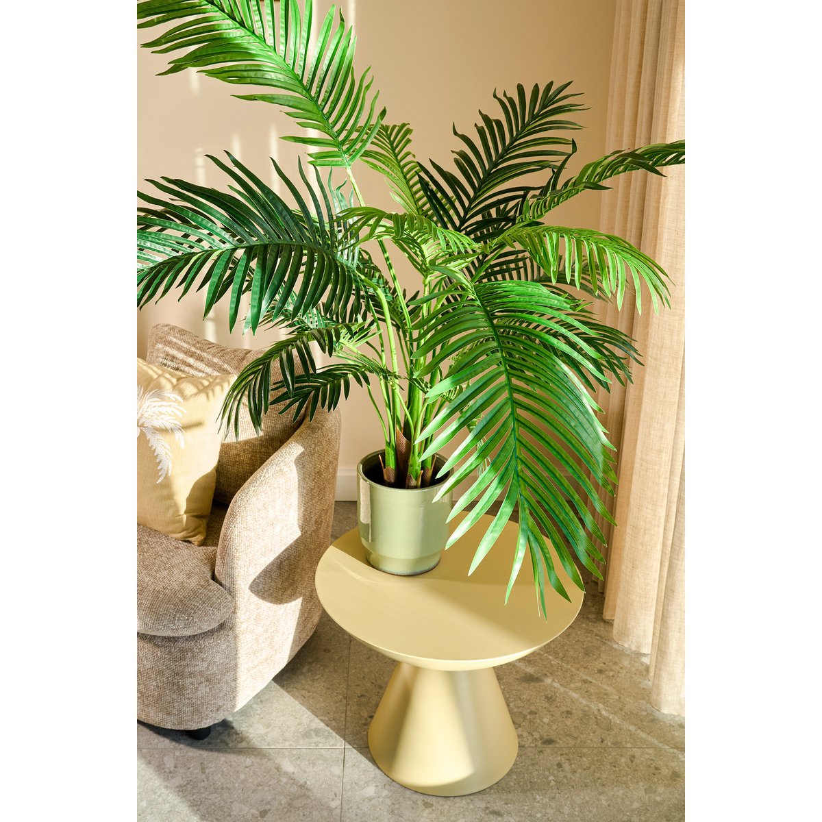 Kunstplant Areca palm - H134 x Ø50 cm - Groen