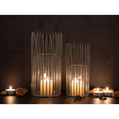 Kaarsenhouder set 2-delige teaight houder Wind Light Loft Black of Silver Candlestick Lanterns