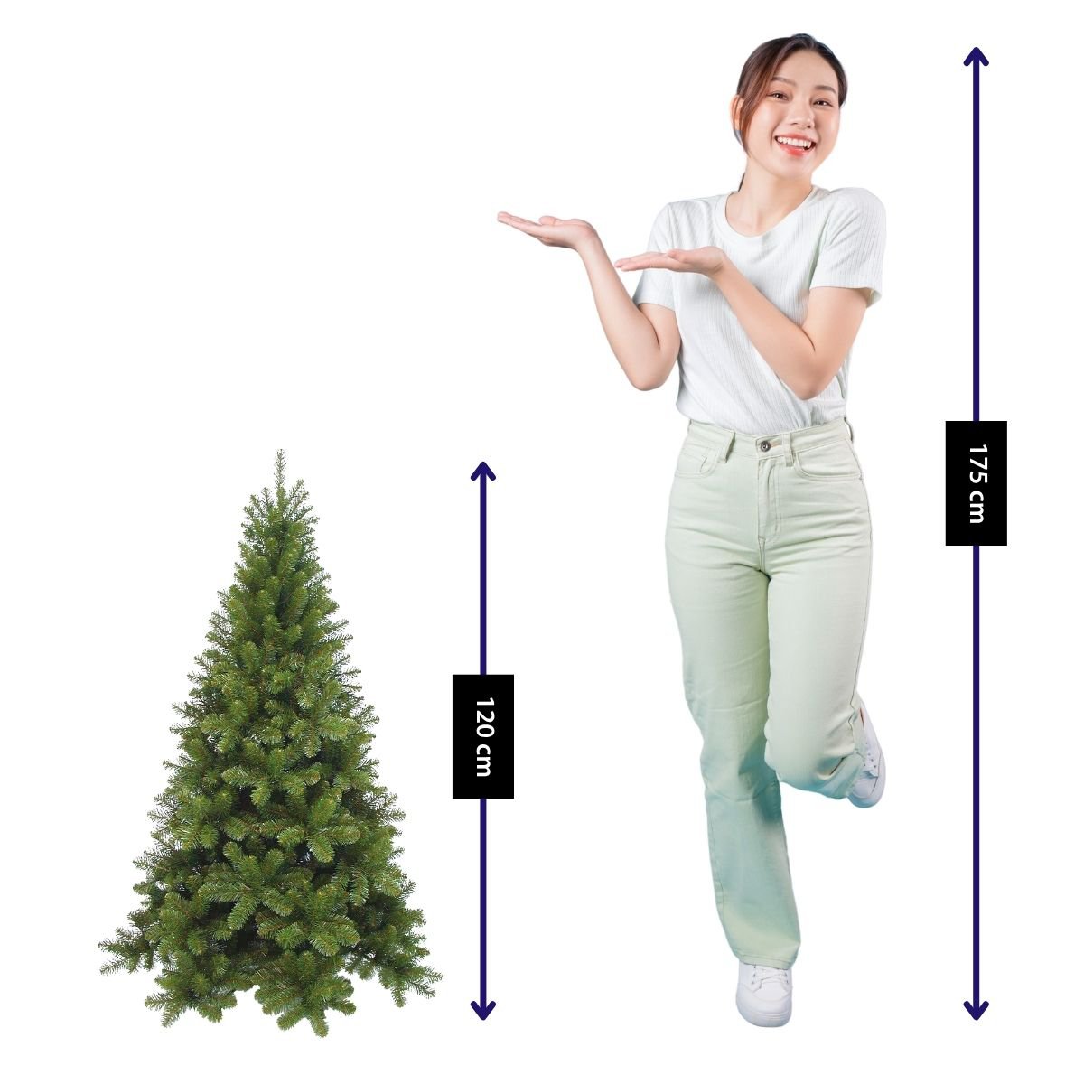 Kunstkerstboom Tuscan H120cm Ø81cm Groen