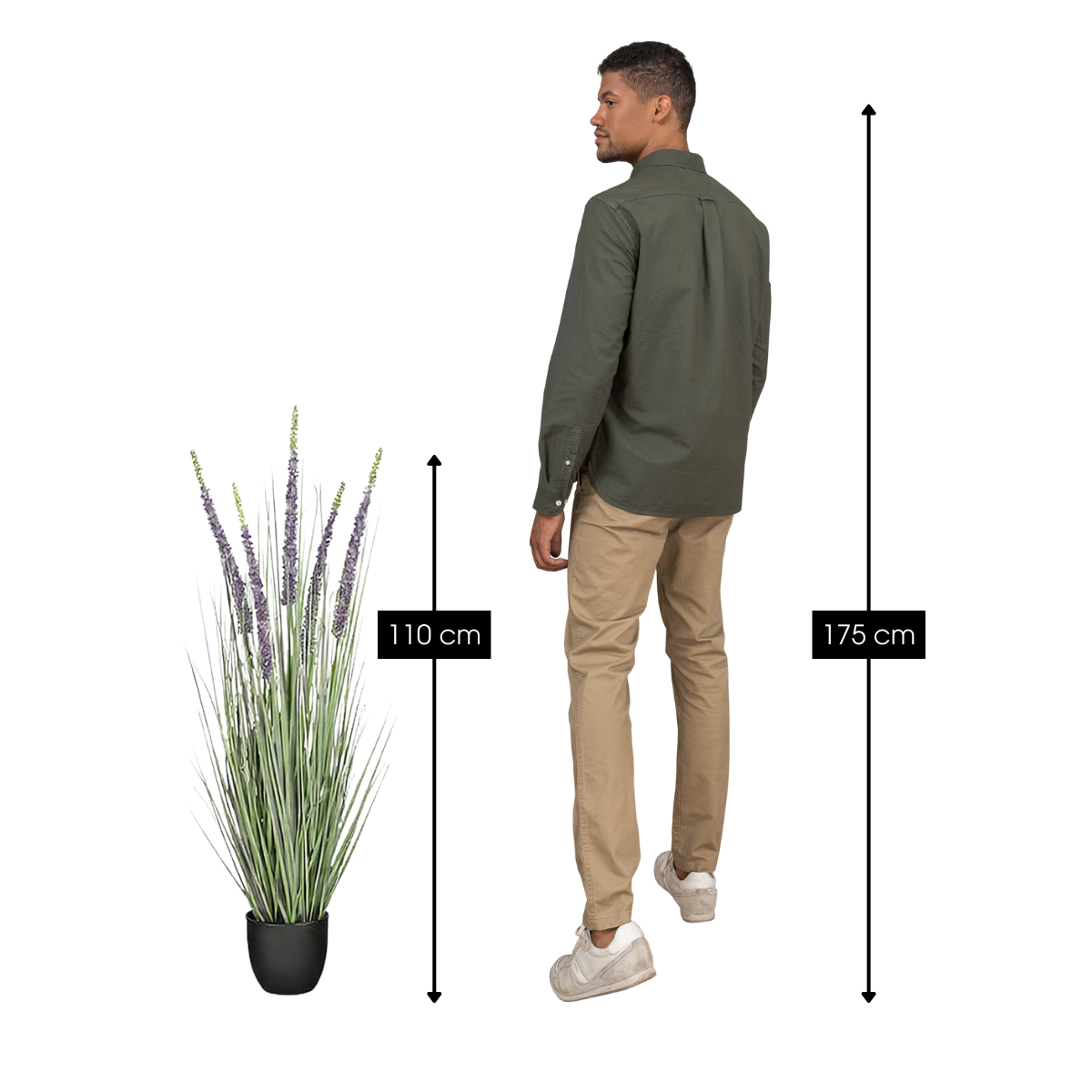 Kunstplant Siergras Paars Ø35cm x H110cm