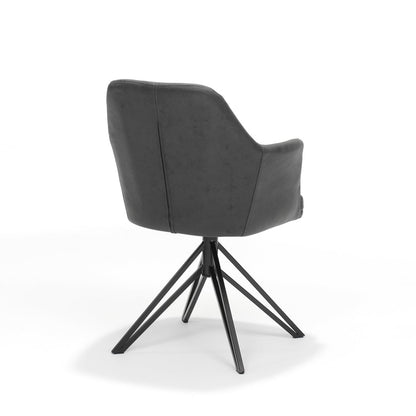 Armstoel Calvin draaivoet zwart Stof Soft Antraciet