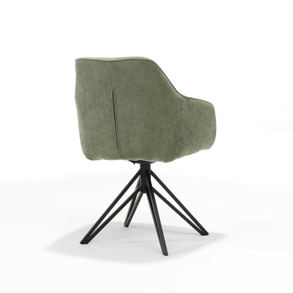 Blues armstoel - Ribstof Groen - draaivoet