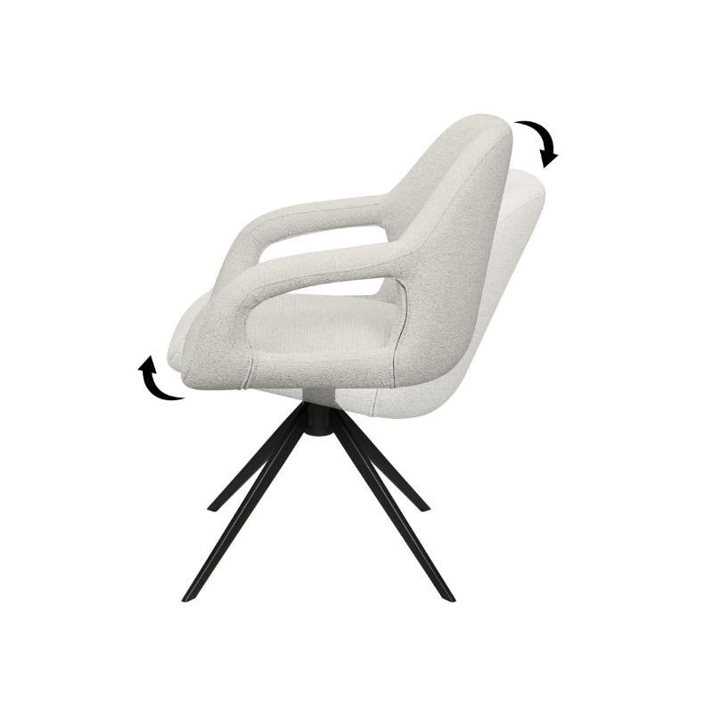 Move armstoel Stof Sahara Mushroom - Relax functie - frame zwart