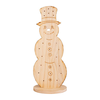 Houten sneeuwman met LED "Snowy" 80cm