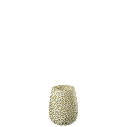 J-Line kaarshouder Mozaiek - glas - groen/wit - small