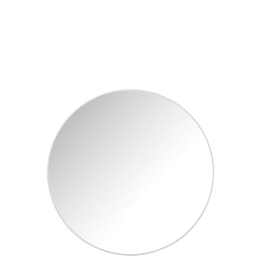 J-Line spiegel Rond - glas/metaal - wit - large - Ø 90 cm