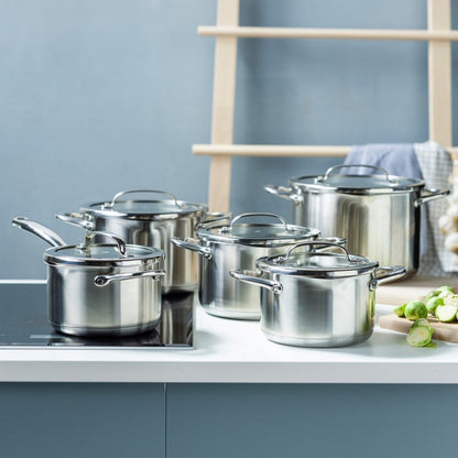 BK Twist Pannenset 5-delig RVS/Glas
