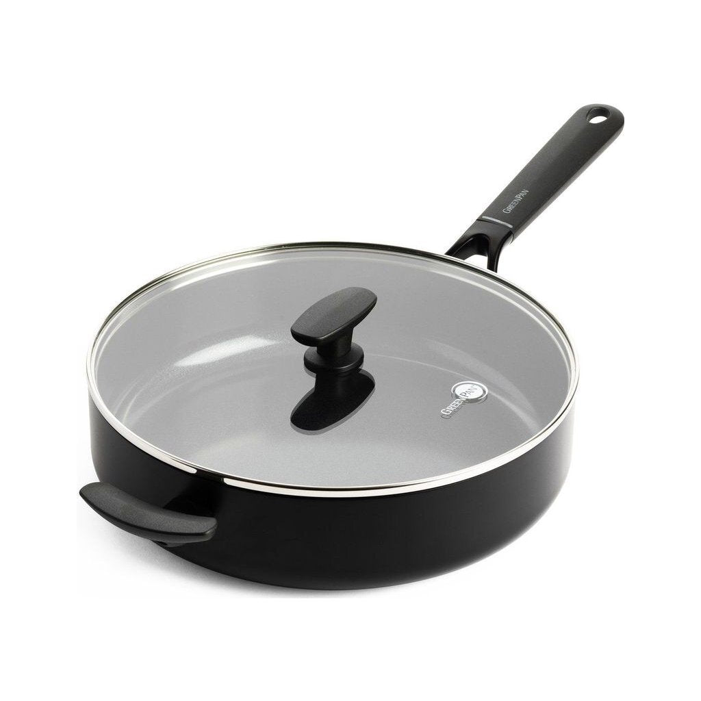 GreenPan Smart Shape Hapjespan met Glazen Deksel 28 cm Zwart