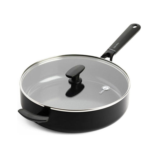 GreenPan Smart Shape Hapjespan met Glazen Deksel 28 cm Zwart