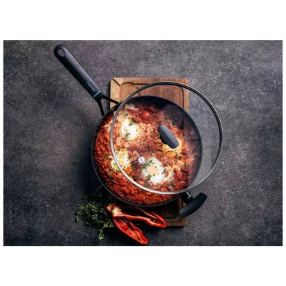 GreenPan Smart Shape Hapjespan met Glazen Deksel 28 cm Zwart