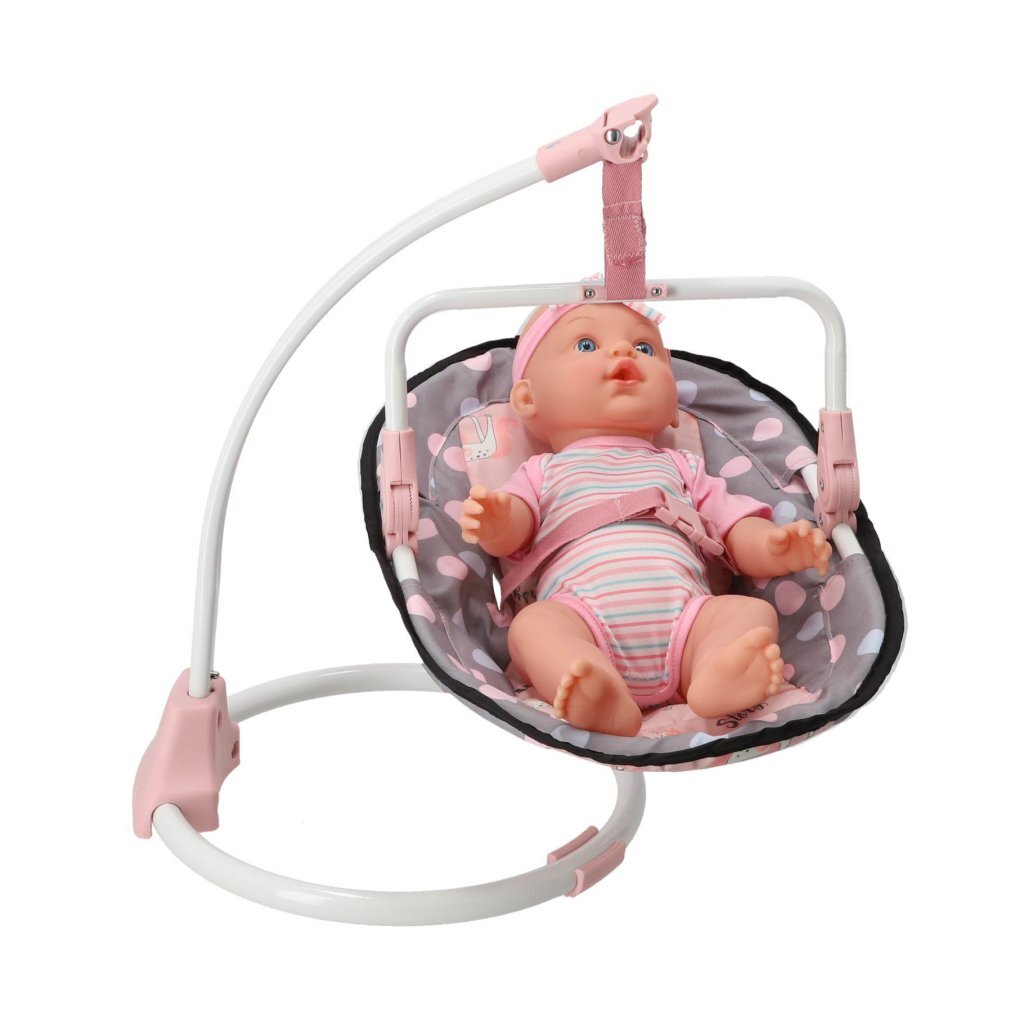 3in1 Poppenstoel 42x40x40 cm Grijs/Roze