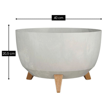 Plantenbak buiten Doppio Grijs Ø40cm H20,5cm