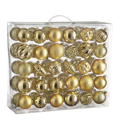 Kerstbal set 60 Unbreakable baubles Goud