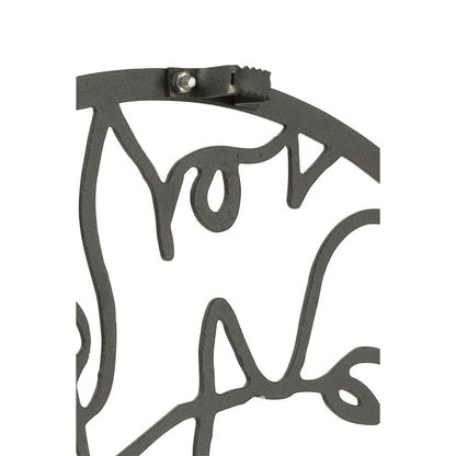 J-Line klok Gezichten - metaal - zwart - small - Ø 49 cm