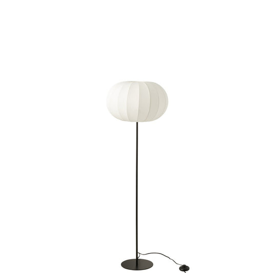 J-Line Staanlamp Lantaarn Metaal/Textiel Wit Small