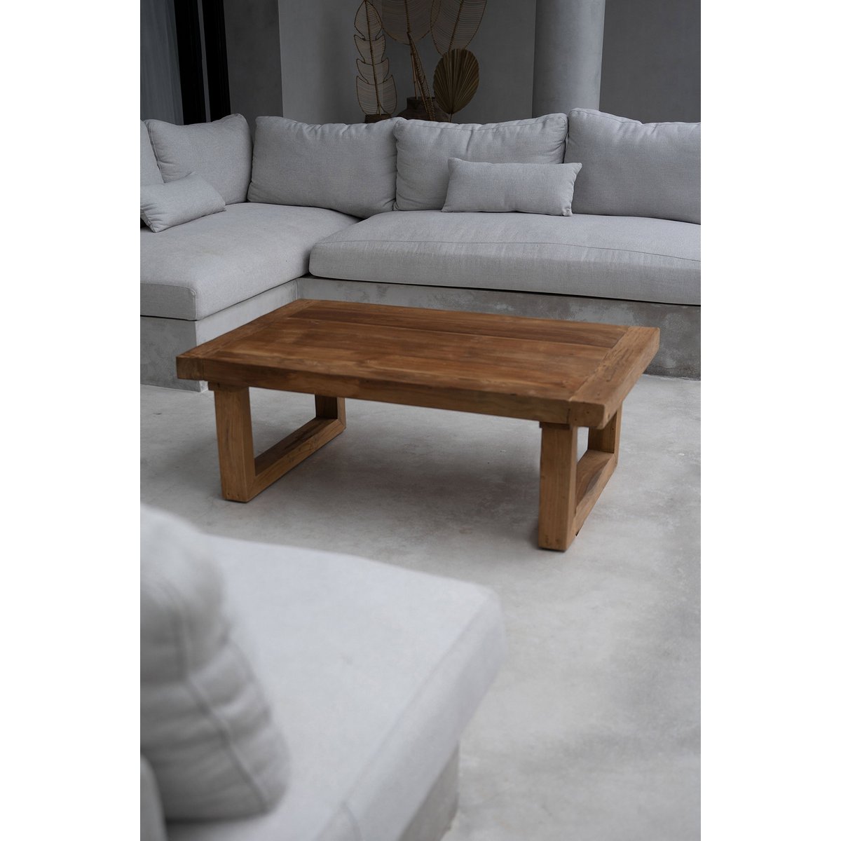 De teruggewonnen teakhouten salontafel - naturel