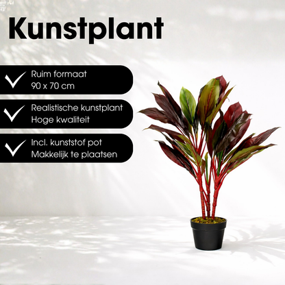 Kunstplant Cordyline Rood Ø70cm H90cm