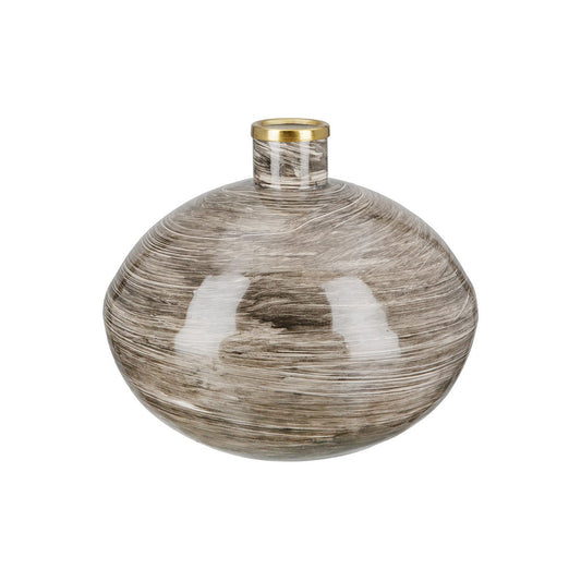 Metalen vaas bolvormig "Stripes"