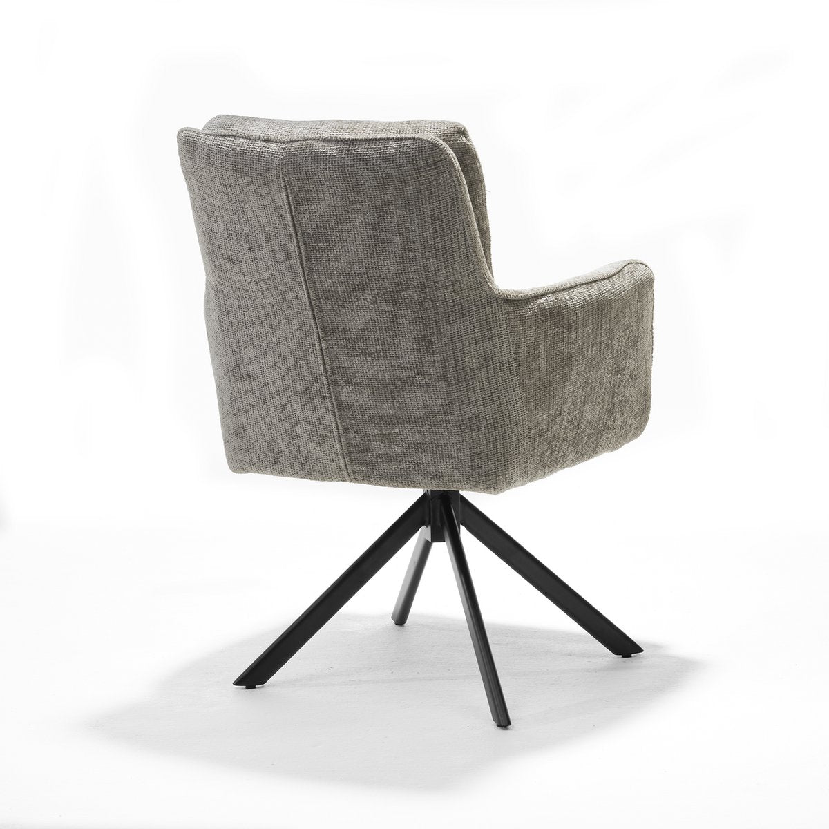Alex armstoel Stof Cremona #02 Ecru - 360 Draaibaar frame zwart A360