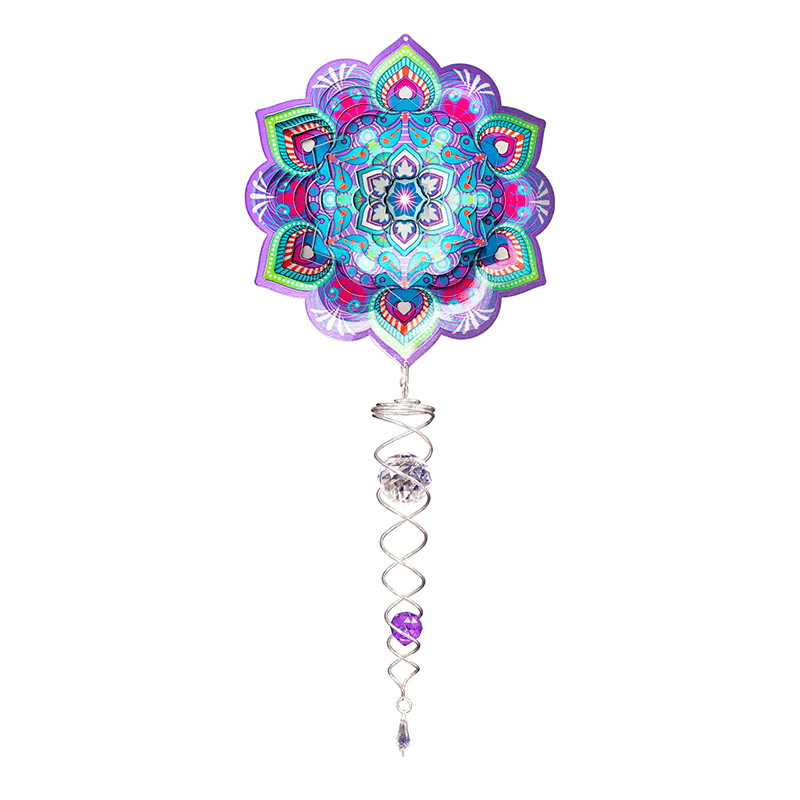 Windspinner Spin Art Mandala Lotus Crystal Tale 60cm