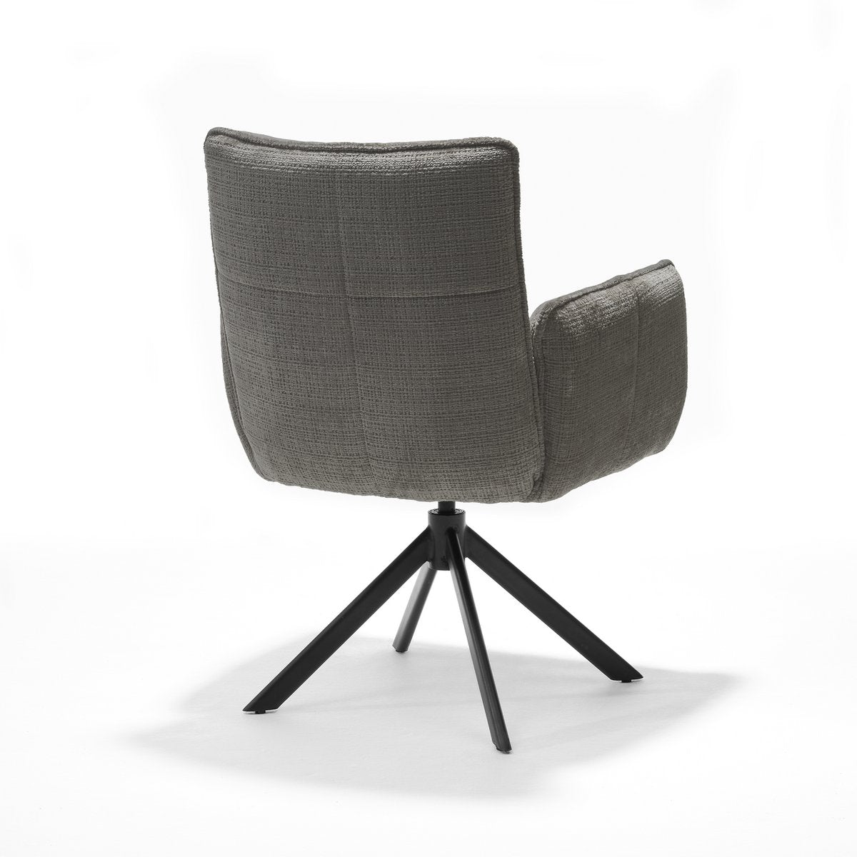 Nova armstoel Stof Cremona #93 Donker Grijs - 360 Draaibaar frame zwart A360