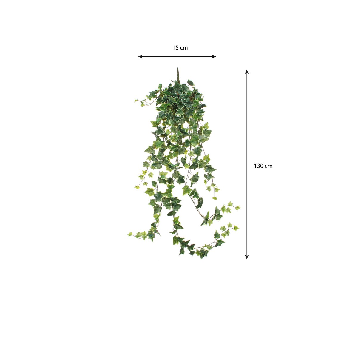 Hedera Kunst Hangplant - H129 cm - Groen Bont