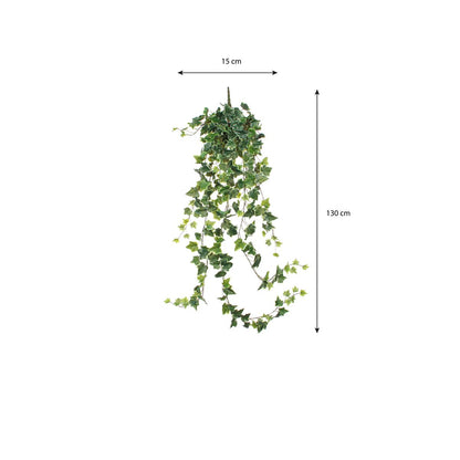 Hedera Kunst Hangplant - H129 cm - Groen Bont