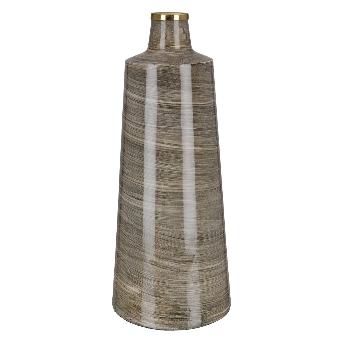 Metalen vaas kegelvormig "Stripes"