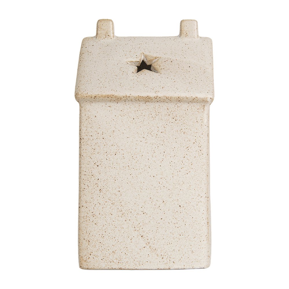 Decoratie huisje met LED 10x9x18 cm