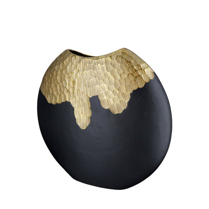 Favo vaas rond, plat, H.36 cm